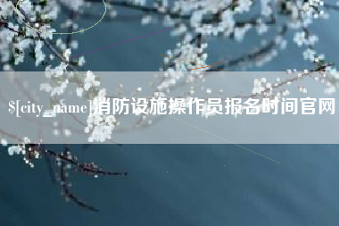 喀什消防设施操作员报名时间官网