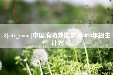 喀什中国消防救援学院2020年招生计划