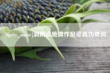 喀什消防设施操作员证真伪查询