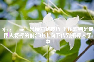 喀什60米接力赛技巧-下压式则是传棒人将棒的前部由上向下传到接棒人手中